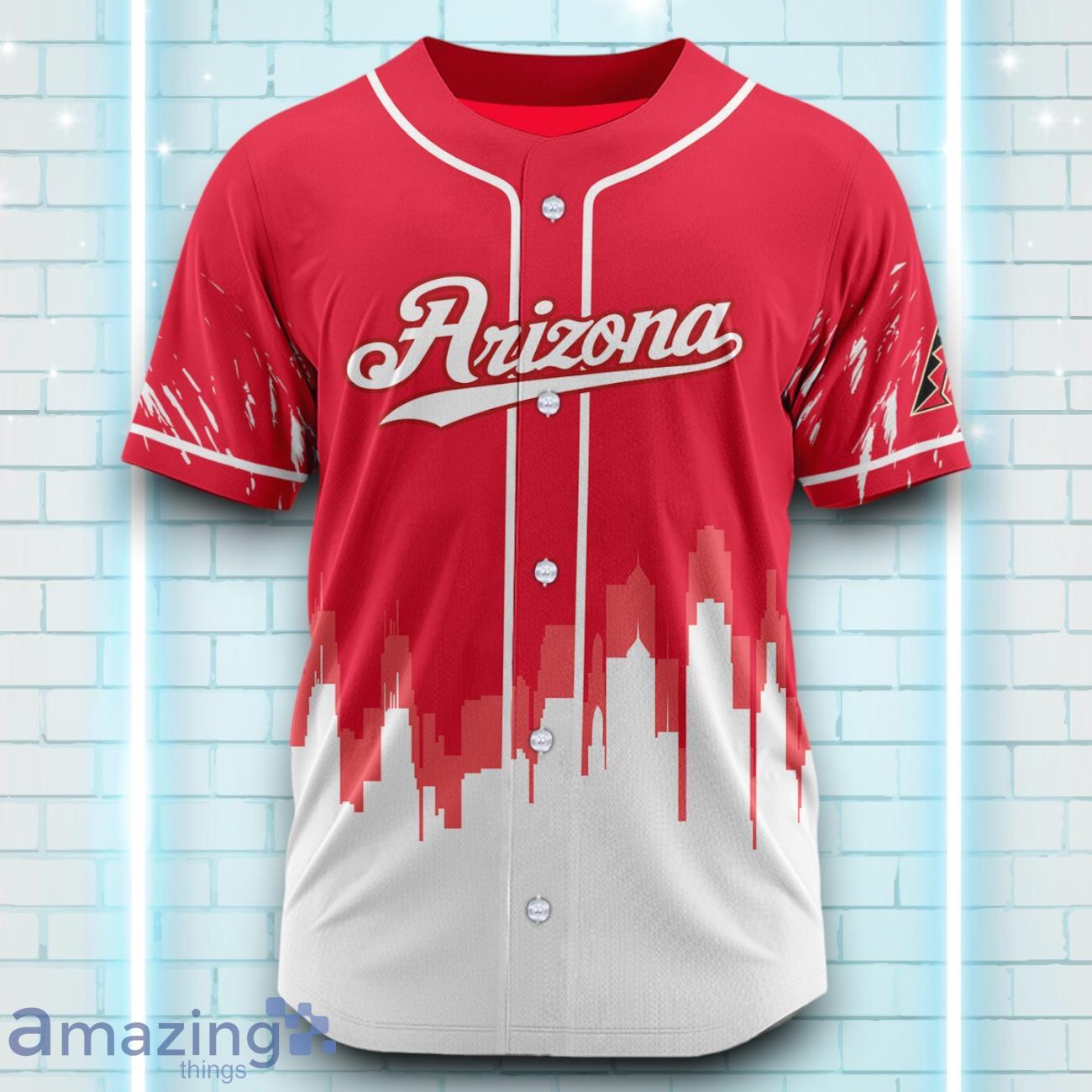 Custom Name Arizona Dimondbacks Red White Pattern Baseball Jersey For Sport Fans image Custom Name Arizona Dimondbacks Red White Pattern Baseball Jersey For Sport Fans Product Photo 2