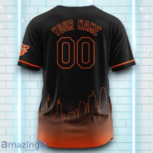 Custom Name Baltimore Orioles Black Orange Pattern Baseball Jersey For Sport Fans Product Photo 3