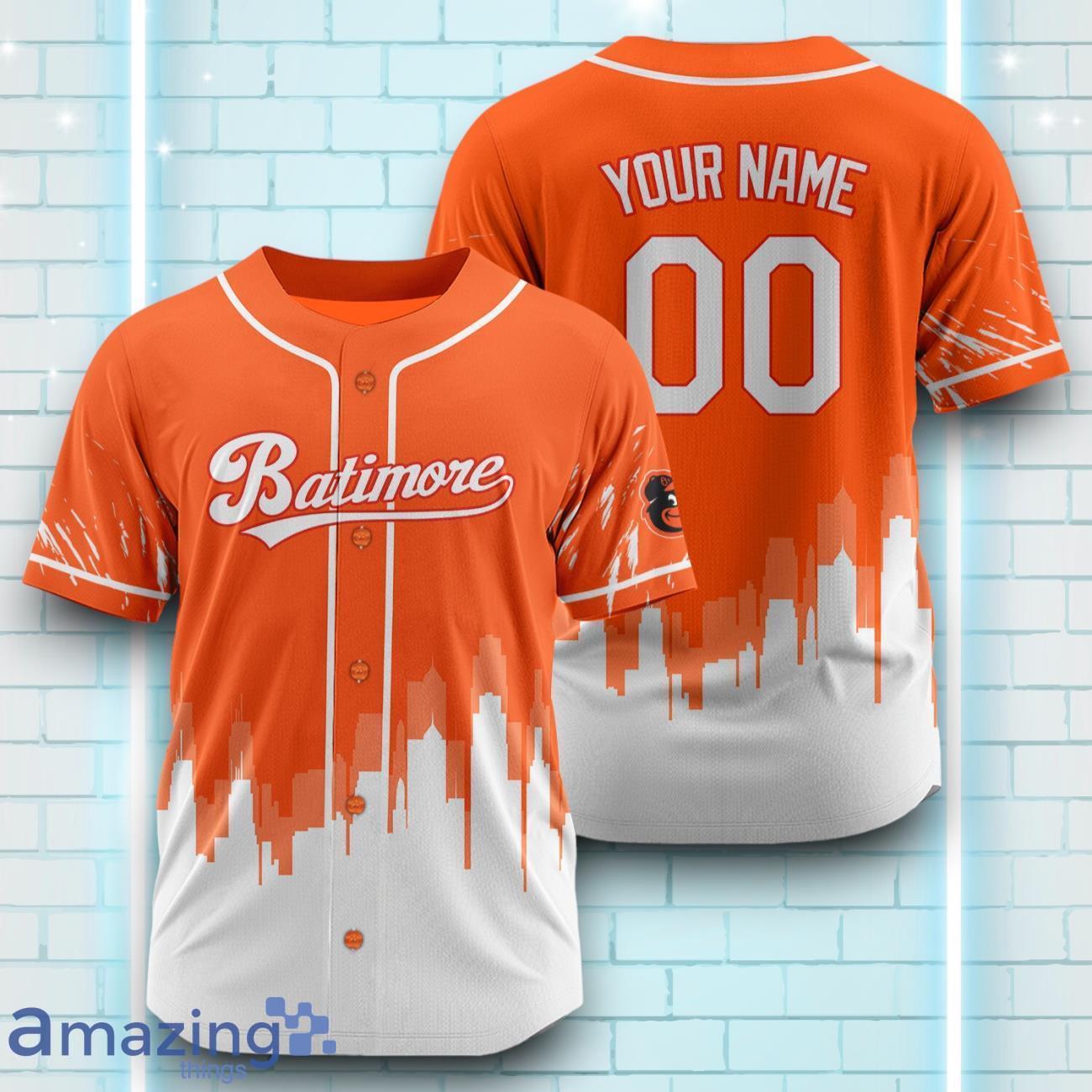 Custom Name Baltimore Orioles Orange White Pattern Baseball Jersey For Sport Fans image Custom Name Baltimore Orioles Orange White Pattern Baseball Jersey For Sport Fans Product Photo 1