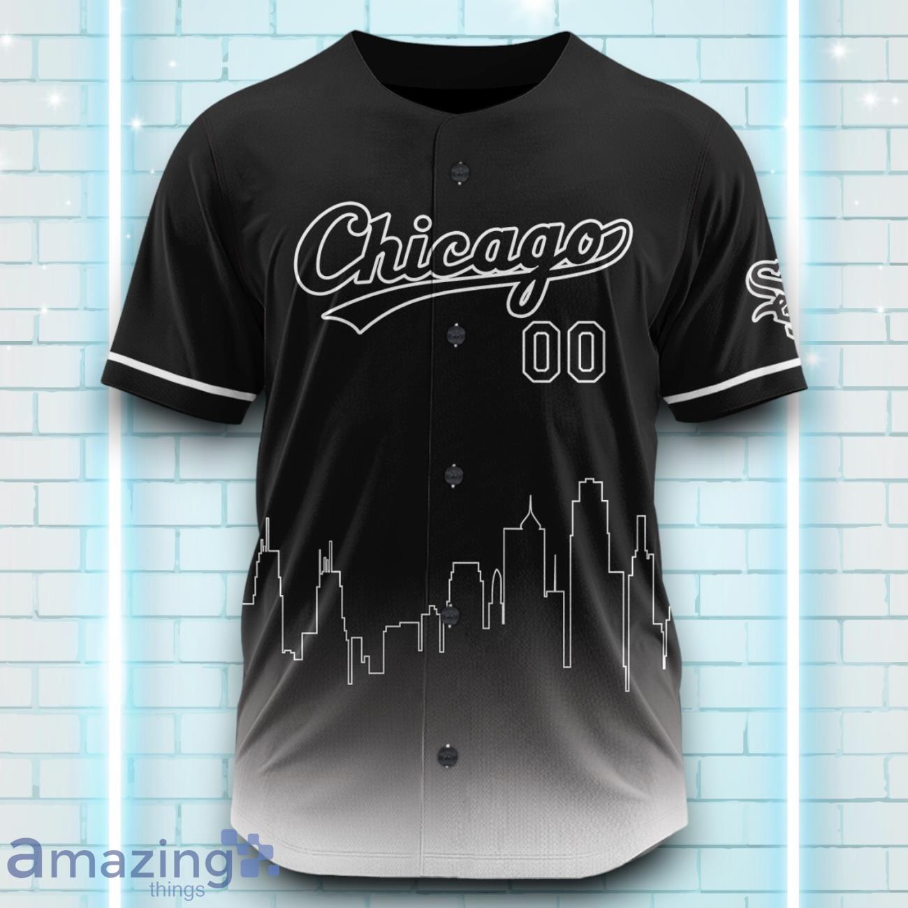 Custom Name Chicago White Sox Black White Pattern Baseball Jersey For Sport Fans image Custom Name Chicago White Sox Black White Pattern Baseball Jersey For Sport Fans Product Photo 2