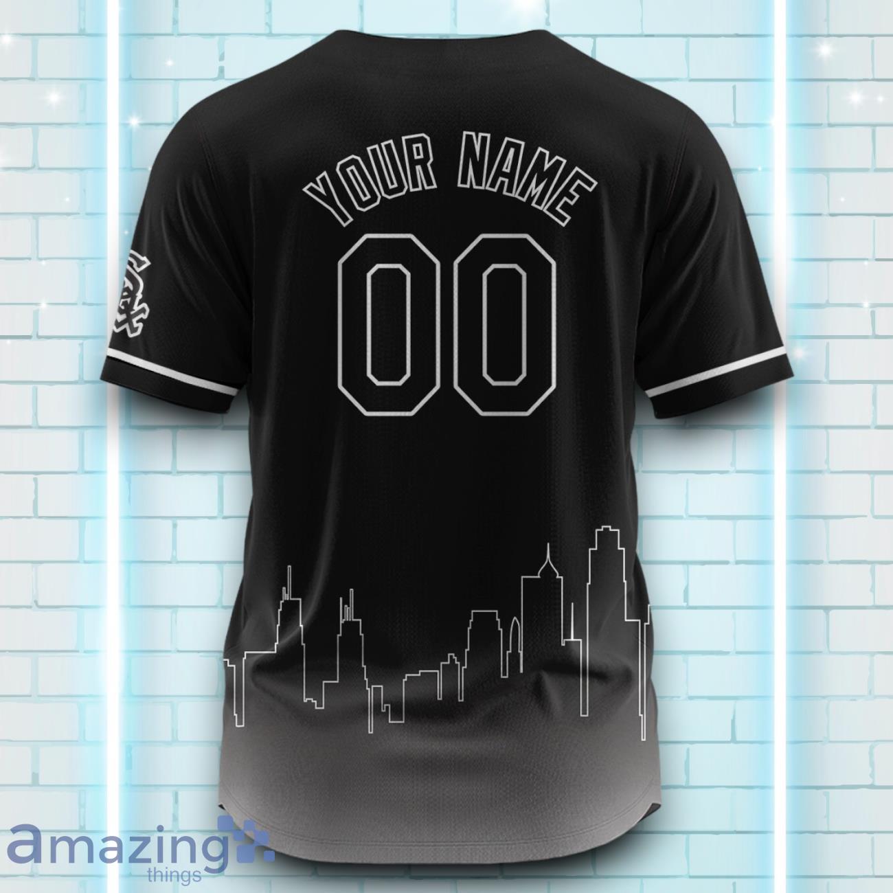 Custom Name Chicago White Sox Black White Pattern Baseball Jersey For Sport Fans image Custom Name Chicago White Sox Black White Pattern Baseball Jersey For Sport Fans Product Photo 3