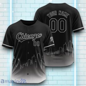 Custom Name Chicago White Sox Black White Pattern Baseball Jersey For Sport Fans Product Photo 1