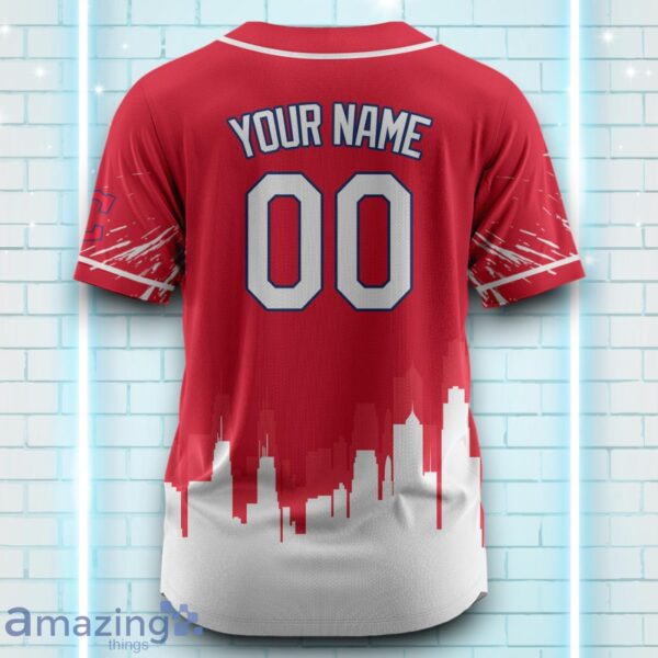 Custom Name Cleveland Guardians Red White Pattern Baseball Jersey For Sport Fans Product Photo 3
