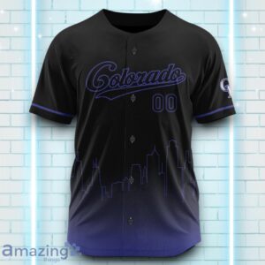 Custom Name Colorado Rockies Black Blue Pattern Baseball Jersey For Sport Fans image Custom Name Colorado Rockies Black Blue Pattern Baseball Jersey For Sport Fans Product Photo 2