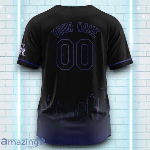 Custom Name Colorado Rockies Black Blue Pattern Baseball Jersey For Sport Fans Product Photo 3