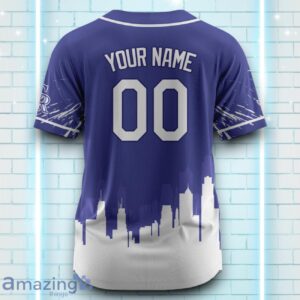 Custom Name Colorado Rockies Blue White Pattern Baseball Jersey For Sport Fans image Custom Name Colorado Rockies Blue White Pattern Baseball Jersey For Sport Fans Product Photo 3
