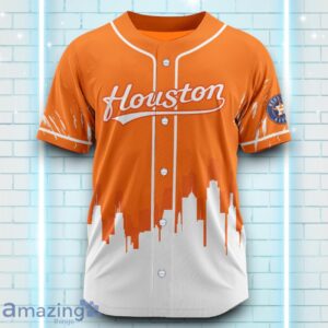 Custom Name Houston Astros Orange White Pattern Baseball Jersey For Sport Fans image Custom Name Houston Astros Orange White Pattern Baseball Jersey For Sport Fans Product Photo 2