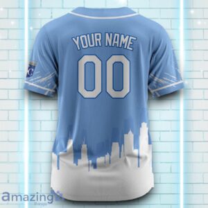 Custom Name Kansas City Royals Blue White Pattern Baseball Jersey For Sport Fans image Custom Name Kansas City Royals Blue White Pattern Baseball Jersey For Sport Fans Product Photo 3