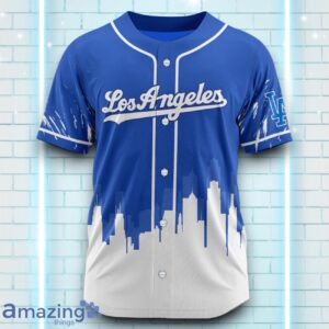Custom Name Los Angeles Dodgers Blue White Pattern Baseball Jersey For Sport Fans image Custom Name Los Angeles Dodgers Blue White Pattern Baseball Jersey For Sport Fans Product Photo 2