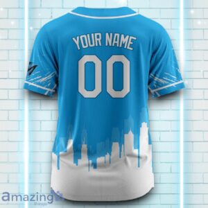 Custom Name Miami Marlins Blue White Pattern Baseball Jersey For Sport Fans Product Photo 3