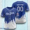 Custom Name New York Mets Blue White Pattern Baseball Jersey For Sport Fans