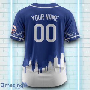 Custom Name New York Mets Blue White Pattern Baseball Jersey For Sport Fans image Custom Name New York Mets Blue White Pattern Baseball Jersey For Sport Fans Product Photo 3