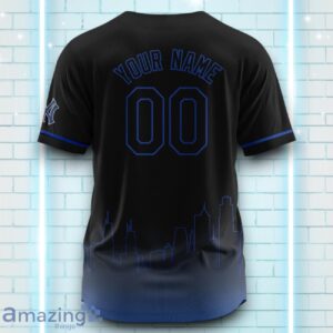 Custom Name New York Yankees Black Blue Pattern Baseball Jersey For Sport Fans image Custom Name New York Yankees Black Blue Pattern Baseball Jersey For Sport Fans Product Photo 3