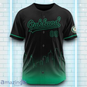 Custom Name Oakland Athletics Black Green Pattern Baseball Jersey For Sport Fans image Custom Name Oakland Athletics Black Green Pattern Baseball Jersey For Sport Fans Product Photo 2