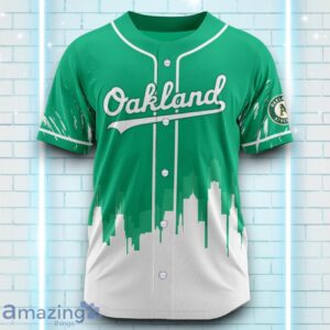 Custom Name Oakland Athletics Green White Pattern Baseball Jersey For Sport Fans image Custom Name Oakland Athletics Green White Pattern Baseball Jersey For Sport Fans Product Photo 2
