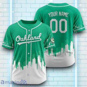 Custom Name Oakland Athletics Green White Pattern Baseball Jersey For Sport Fans Product Photo 1