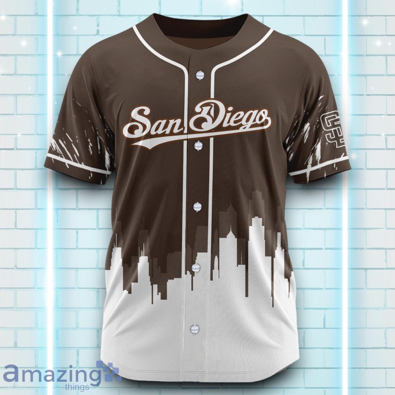 Custom Name San Diego Padres Black White Pattern Baseball Jersey For Sport Fans image Custom Name San Diego Padres Black White Pattern Baseball Jersey For Sport Fans Product Photo 3
