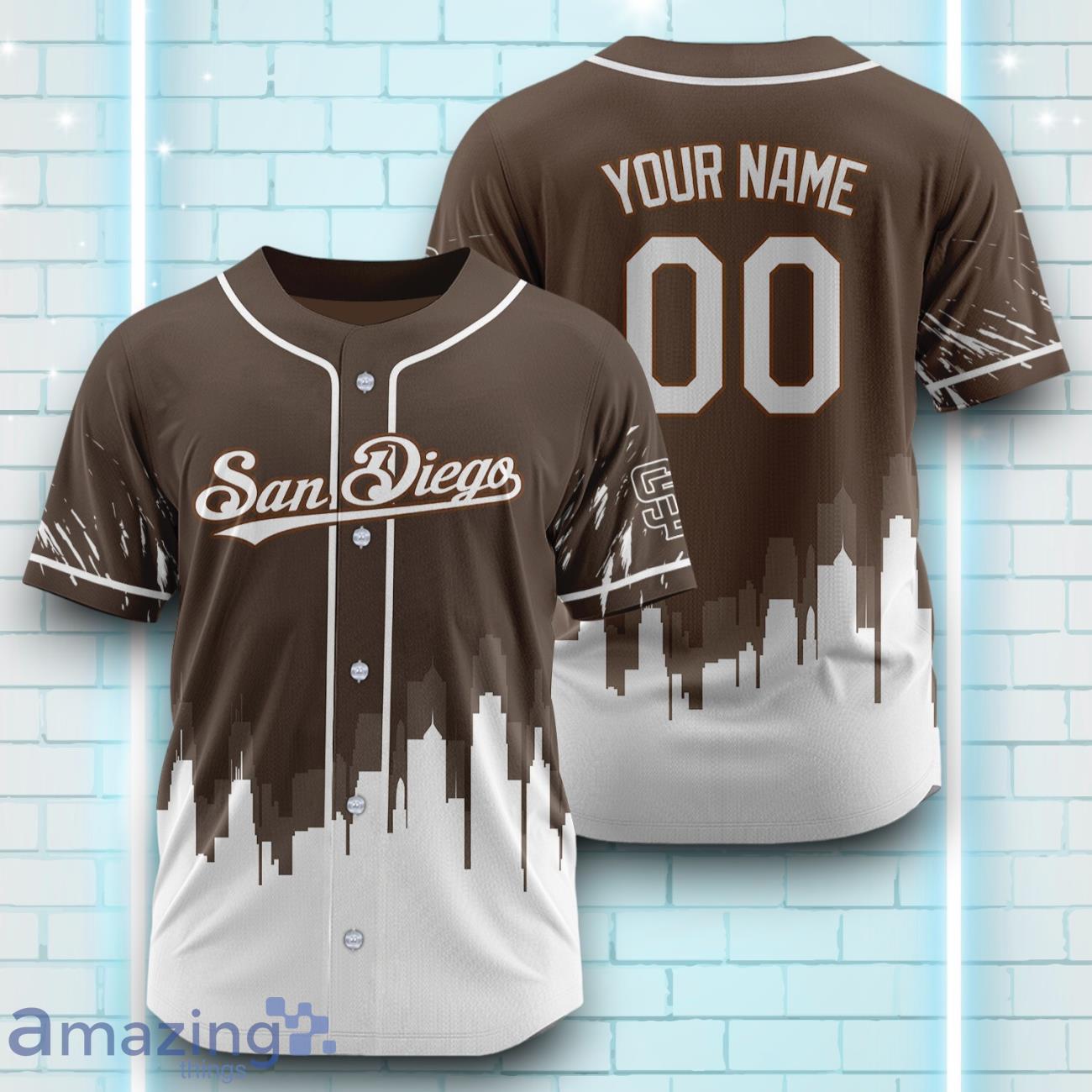 Custom Name San Diego Padres Black White Pattern Baseball Jersey For Sport Fans image Custom Name San Diego Padres Black White Pattern Baseball Jersey For Sport Fans Product Photo 1