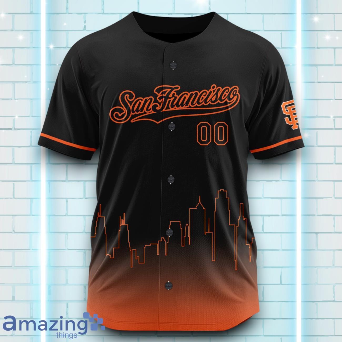 Custom Name San Francisco Giants Black Orange Pattern Baseball Jersey For Sport Fans image Custom Name San Francisco Giants Black Orange Pattern Baseball Jersey For Sport Fans Product Photo 2