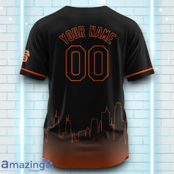 Custom Name San Francisco Giants Black Orange Pattern Baseball Jersey For Sport Fans Product Photo 3