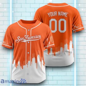 Custom Name San Francisco Giants Orange White Pattern Baseball Jersey For Sport Fans Product Photo 1