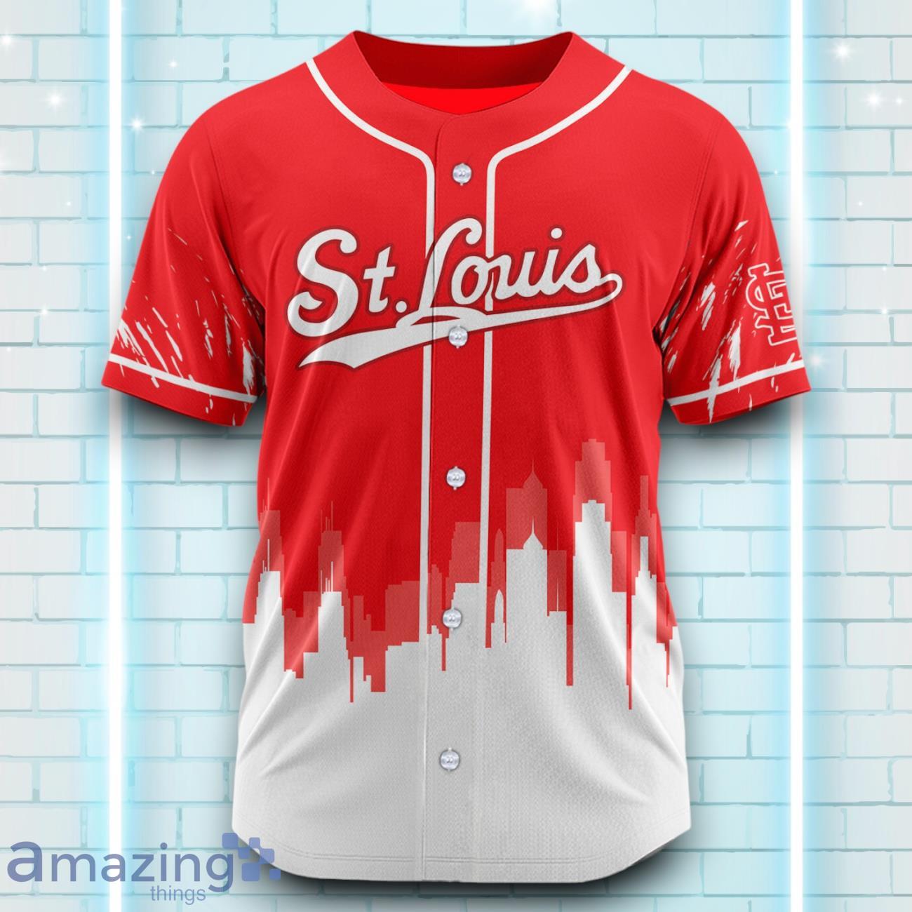Custom Name St Louis Cardinals Red White Pattern Baseball Jersey For Sport Fans image Custom Name St Louis Cardinals Red White Pattern Baseball Jersey For Sport Fans Product Photo 2