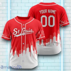 Custom Name St Louis Cardinals Red White Pattern Baseball Jersey For Sport Fans Product Photo 1
