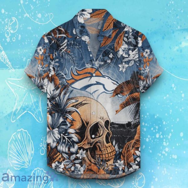 Denver Broncos Hawaiian Shirt Tropical Skull Halloween For Fans Product Photo 1