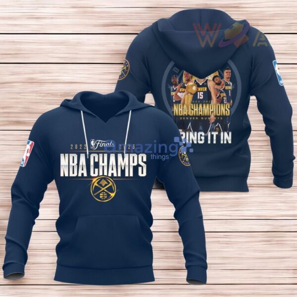 Denver Nuggets Navy 3D Hoodie All Over Print Gift For Fans Product Photo 1