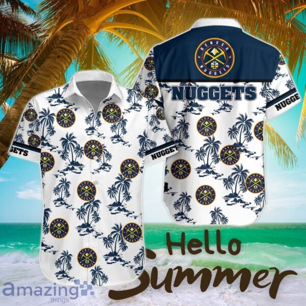 Denver Nuggets White Hawaiian Shirt All Printed Logo Team Shirt Product Photo 1
