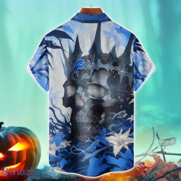 Detroit Lions NFL Skull Halloween Hawaiian Shirt Special Gift For Fans Product Photo 2