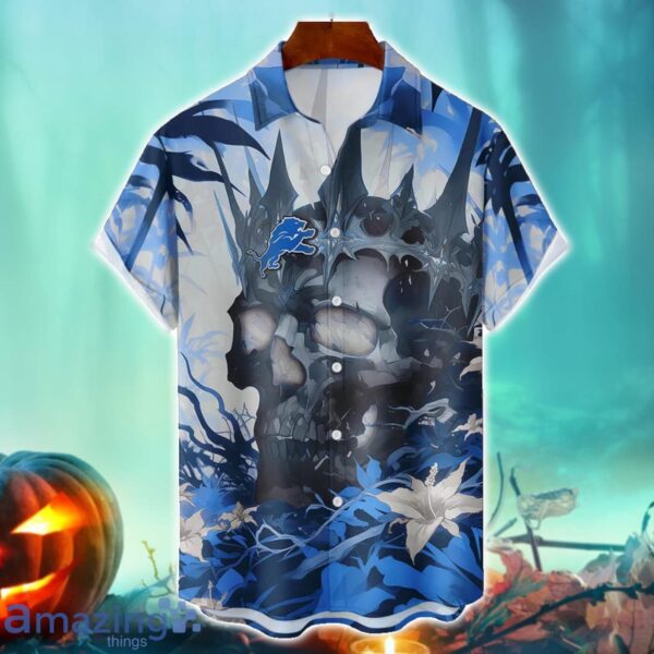 Detroit Lions NFL Skull Halloween Hawaiian Shirt Special Gift For Fans Product Photo 1