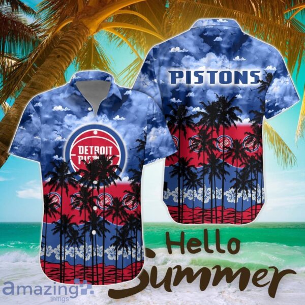 Detroit Pistons Hawaiian Shirt All Printed 3D Printing Aloha Button Shirt Product Photo 1