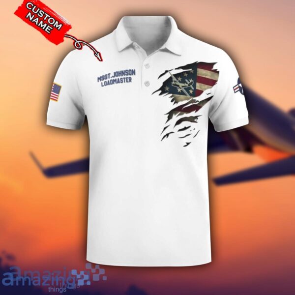 DHC-4 Caribou DHC4 3D Aircraft Flag White Polo Shirt For Men And Women Custom Name Product Photo 2