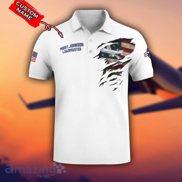 E-4B E4B 3D Aircraft Flag White Polo Shirt For Men And Women Custom Name Product Photo 2