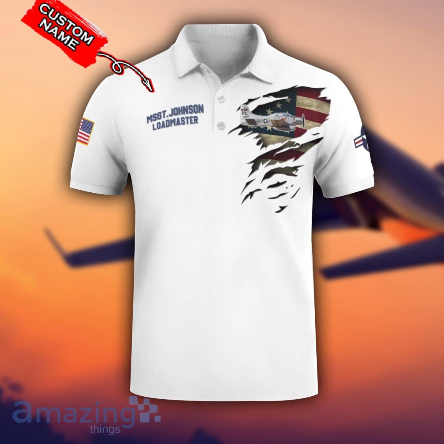 EA 1F Skyraider EA1F 3D Aircraft Flag White Polo Shirt For Men And Women Custom Name image EA-1F Skyraider EA1F 3D Aircraft Flag White Polo Shirt For Men And Women Custom Name Product Photo 2