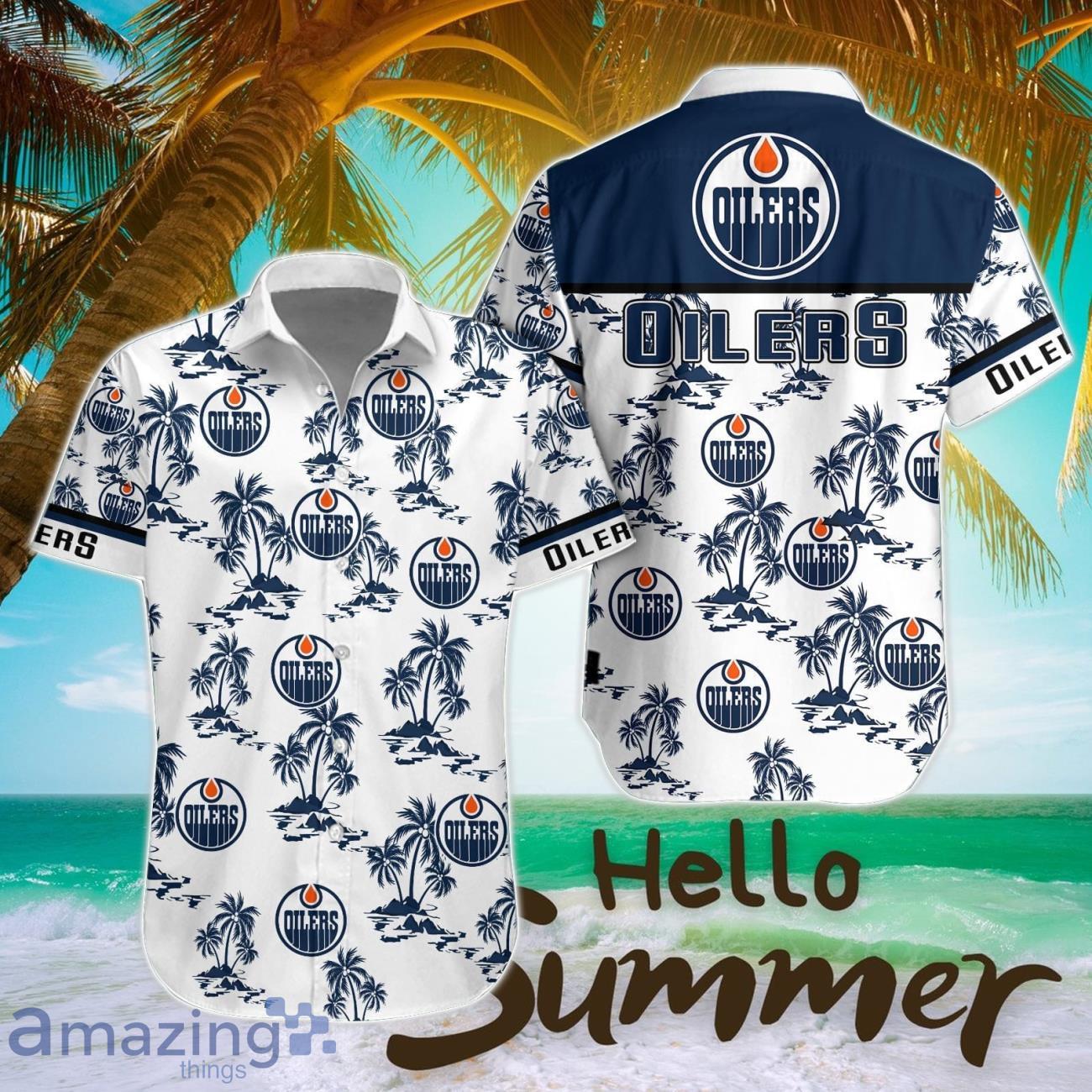 Edmonton Oilers Tropical 3D Hawaiian Shirt All Printed Logo Team Shirt image Edmonton Oilers Tropical 3D Hawaiian Shirt All Printed Logo Team Shirt Product Photo 1