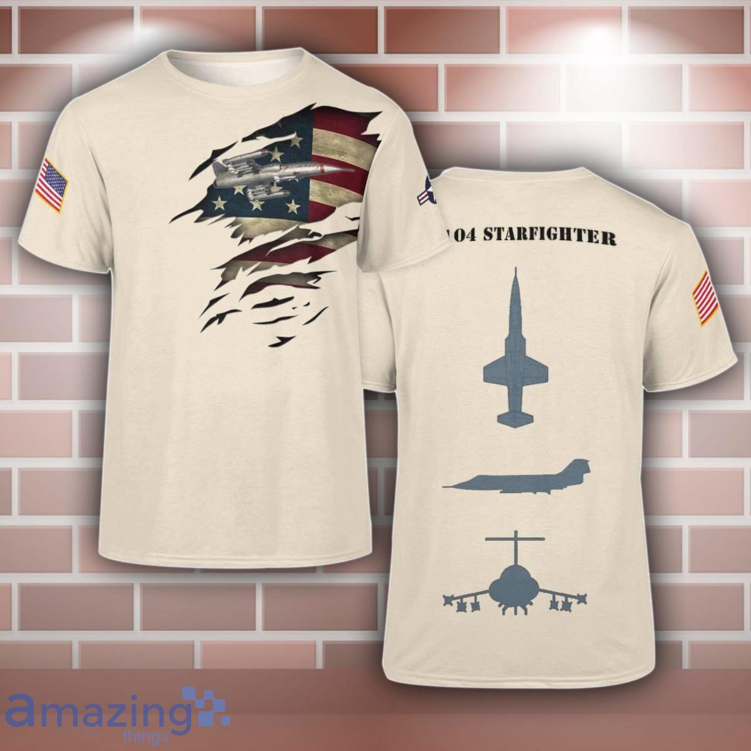 F 104 Starfighter F104 Aircraft 3D T Shirt For Men And Women image F-104 Starfighter F104 Aircraft 3D T-Shirt For Men And Women Product Photo 1