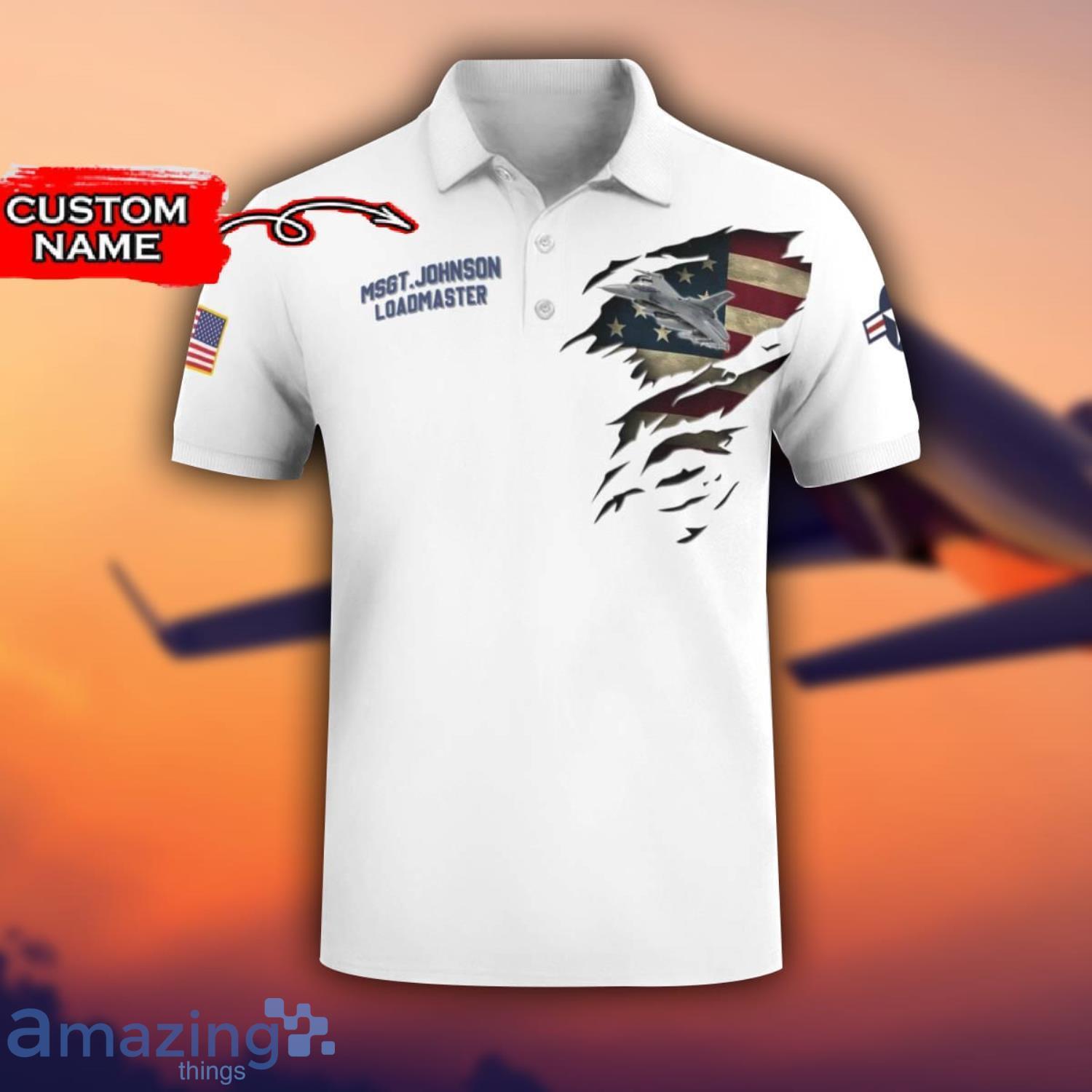 F 16 Fighting Falcon F16 3D Aircraft Flag White Polo Shirt For Men And Women Custom Name image F-16 Fighting Falcon F16 3D Aircraft Flag White Polo Shirt For Men And Women Custom Name Product Photo 2