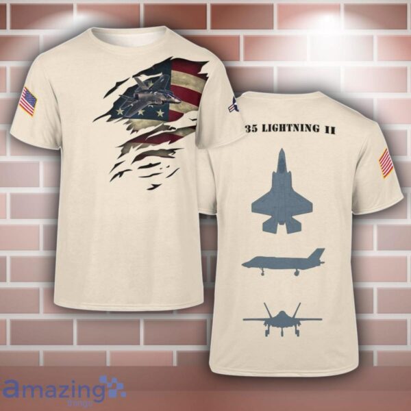 F-35 Lightning II F35 Aircraft 3D T-Shirt For Men And Women Product Photo 1