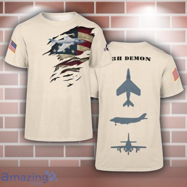 F3H Demon Aircraft 3D T-Shirt For Men And Women Product Photo 1