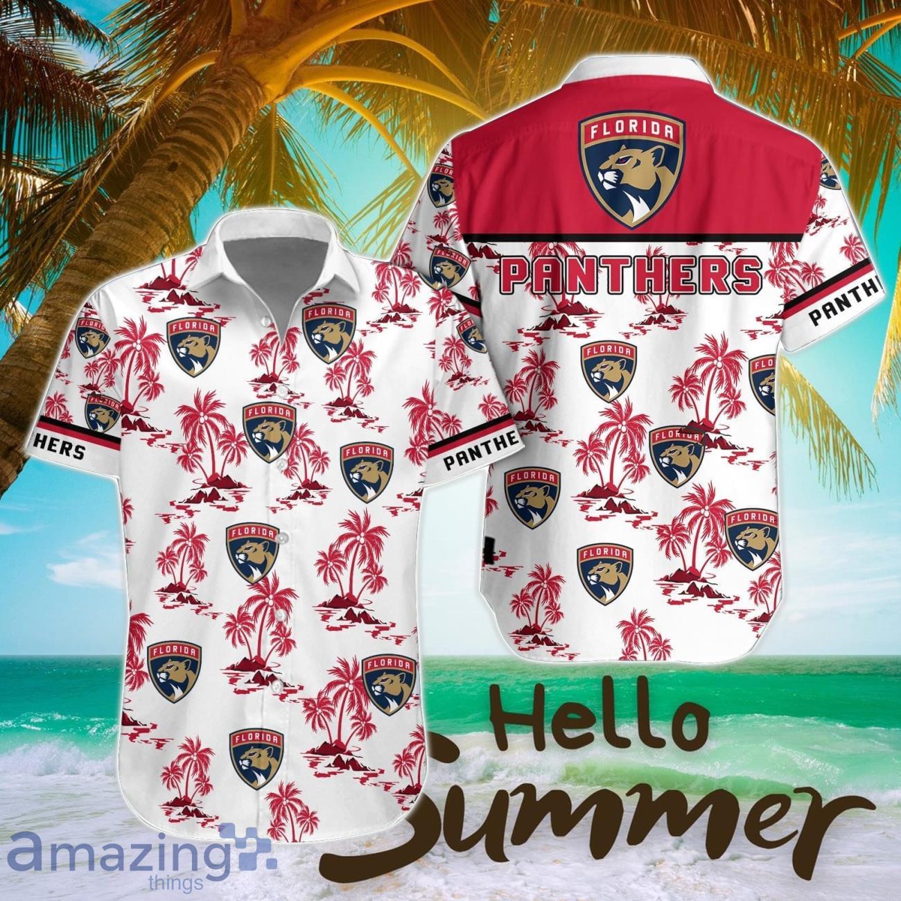 Florida Panthers Tropical 3D Hawaiian Shirt All Printed Logo Team Shirt image Florida Panthers Tropical 3D Hawaiian Shirt All Printed Logo Team Shirt Product Photo 1