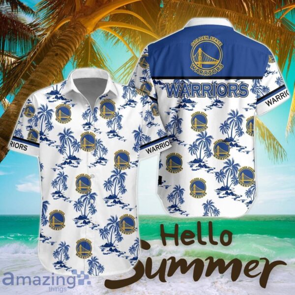 Golden State Warriors White Hawaiian Shirt All Printed Logo Team Shirt Product Photo 1