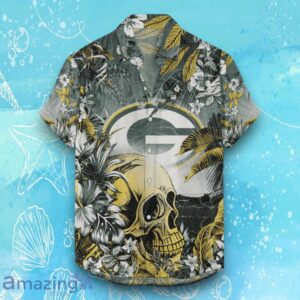 Green Bay Packers Hawaiian Shirt Tropical Skull Halloween For Fans Product Photo 1