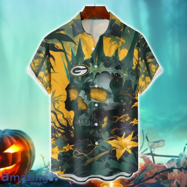 Green Bay Packers NFL Skull Halloween Hawaiian Shirt Special Gift For Fans Product Photo 1