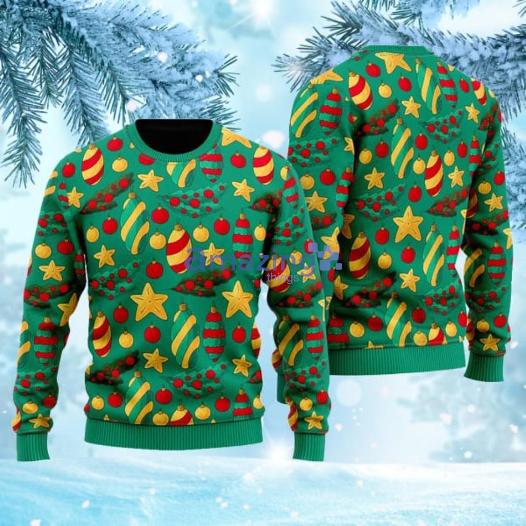 Green Tree With Star In Pattern Ugly Christmas Sweater For Men And Women Christmas Gift Sweater image Green Tree With Star In Pattern Ugly Christmas Sweater For Men And Women Christmas Gift Sweater Product Photo 1