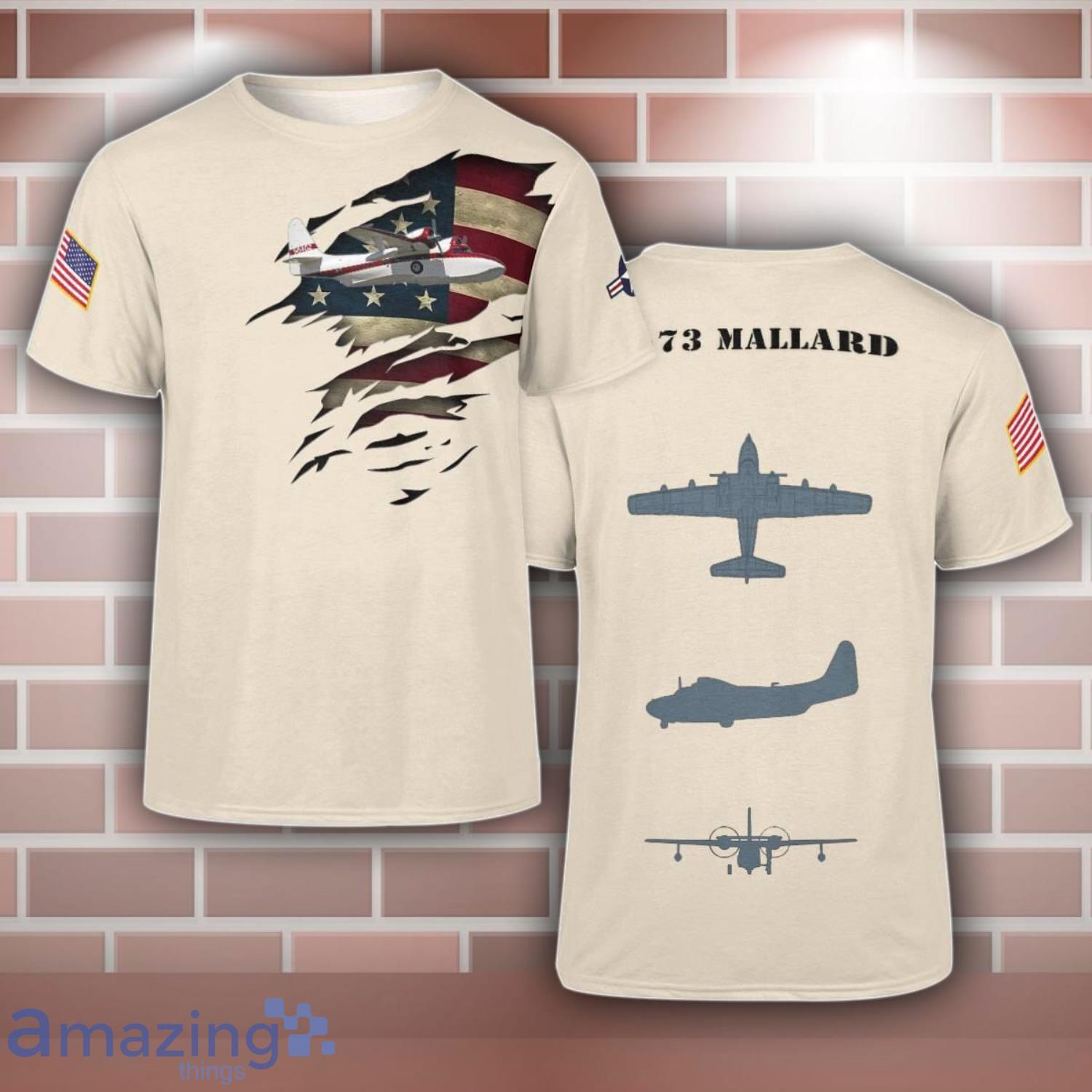 Grumman G 73 Mallard G73 Aircraft 3D T Shirt For Men And Women image Grumman G-73 Mallard G73 Aircraft 3D T-Shirt For Men And Women Product Photo 1