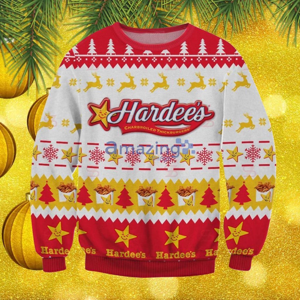 Hardees Christmas Ugly Sweater Christmas Gift For Men And Women image Hardees Christmas Ugly Sweater Christmas Gift For Men And Women Product Photo 1