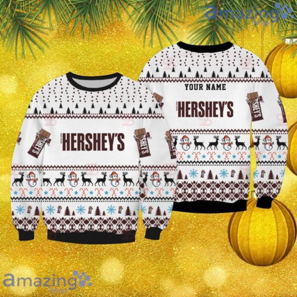 Hershey's Custom Name Christmas Knitting Ugly Sweater 3D Gift Christmas Product Photo 1