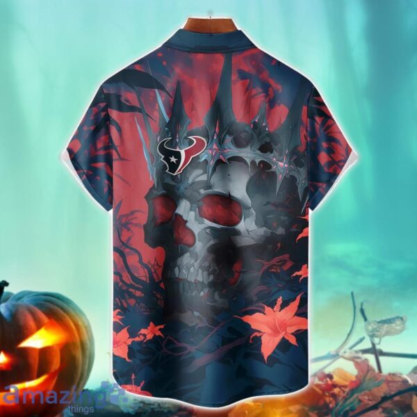 Houston Texans NFL Skull Halloween Hawaiian Shirt Special Gift For Fans Product Photo 2